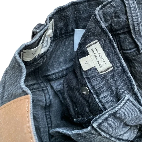 Madewell The Perfect Vintage Jean Lunar Wash Black Gray Size 25 - Picture 5 of 7